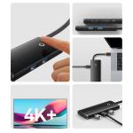 Adaptor HUB 6-in-1 Baseus Lite, USB-C - 2x USB 3.0, 1x USB-C PD, 1x HDMI 4K, 1x MicroSD, 1x SD, Alb 10 - lerato.ro