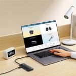 Adaptor HUB 6-in-1 Baseus Lite, USB-C - 2x USB 3.0, 1x USB-C PD, 1x HDMI 4K, 1x MicroSD, 1x SD, Alb 9 - lerato.ro