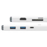 Adaptor HUB 6-in-1 Baseus Lite, USB-C - 2x USB 3.0, 1x USB-C PD, 1x HDMI 4K, 1x MicroSD, 1x SD, Alb 22 - lerato.ro