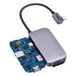 Adaptor HUB 6-in-1 Baseus PadJoy, USB-C - 1x HDMI, 1x USB 3.0, 1x USB-C PD, 1x Mini Jack 3.5mm, 1x MicroSD, 1x SD, Gri inchis 7 - lerato.ro