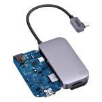 Adaptor HUB 4-in-1 Baseus PadJoy, USB-C - 1x HDMI, 1x USB 3.0, 1x USB-C PD, 1x Mini Jack 3.5mm, Gri inchis 5 - lerato.ro