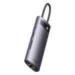 Adaptor HUB aluminiu 8-in-1 Baseus StarJoy, USB-C - 3x USB 3.0, 1x USB-C PD, 1x HDMI 4K, 1x RJ45, 1x MicroSD, 1x SD, Gri 12 - lerato.ro