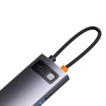 Adaptor HUB aluminiu 8-in-1 Baseus StarJoy, USB-C - 3x USB 3.0, 1x USB-C PD, 1x HDMI 4K, 1x RJ45, 1x MicroSD, 1x SD, Gri 8 - lerato.ro