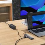 Adaptor HUB aluminiu 8-in-1 Baseus StarJoy, USB-C - 3x USB 3.0, 1x USB-C PD, 1x HDMI 4K, 1x RJ45, 1x MicroSD, 1x SD, Gri 3 - lerato.ro