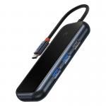 Adaptor HUB 5-in-1 Baseus AcmeJoy, USB-C - 2x USB 3.0, 1x USB 2.0, 1x USB-C PD, 1x HDMI 4K, Gri inchis 2 - lerato.ro