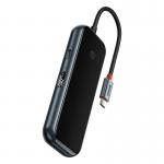 Adaptor HUB 5-in-1 Baseus AcmeJoy, USB-C - 2x USB 3.0, 1x USB 2.0, 1x USB-C PD, 1x HDMI 4K, Gri inchis 8 - lerato.ro