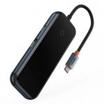 Adaptor HUB 5-in-1 Baseus AcmeJoy, USB-C - 2x USB 3.0, 1x USB 2.0, 1x USB-C PD, 1x HDMI 4K, Gri inchis 7 - lerato.ro