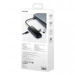 Adaptor HUB 5-in-1 Baseus AcmeJoy, USB-C - 2x USB 3.0, 1x USB 2.0, 1x USB-C PD, 1x RJ45, Gri inchis 4 - lerato.ro