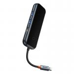 Adaptor HUB 5-in-1 Baseus AcmeJoy, USB-C - 2x USB 3.0, 1x USB 2.0, 1x USB-C PD, 1x RJ45, Gri inchis 10 - lerato.ro