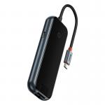 Adaptor HUB 5-in-1 Baseus AcmeJoy, USB-C - 2x USB 3.0, 1x USB 2.0, 1x USB-C PD, 1x RJ45, Gri inchis 8 - lerato.ro