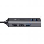 Adaptor HUB aluminiu 5-in-1 Baseus Cube, USB - 3x USB 3.0, 2x USB 2.0, 5Gbps, Gri 8 - lerato.ro
