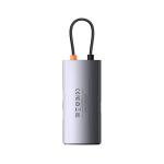 Adaptor HUB aluminiu 4-in-1 Baseus Metal Gleam, USB-C - 3x USB 3.2, 1x RJ45, Gri 15 - lerato.ro