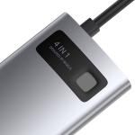 Adaptor HUB aluminiu 4-in-1 Baseus Metal Gleam, USB-C - 1x USB 3.0, 1x USB 2.0, 1x HDMI, 1x USB-C, Gri 7 - lerato.ro