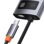 Adaptor HUB aluminiu 6-in-1 Baseus Metal Gleam, USB-C - 3x USB 3.0, 1x HDMI, 1x USB-C, 1x RJ45, Gri 5 - lerato.ro