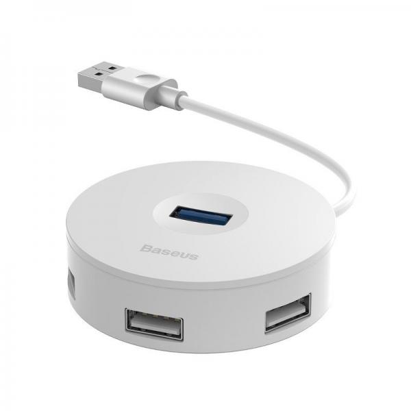 Adaptor HUB 4-in-1 Baseus Round Box, USB - 1x USB 3.0, 3x USB 2.0, 15cm, Alb 1 - lerato.ro