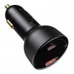 Incarcator auto Baseus Superme Digital Display PPS, USB/USB-C, 100W, Negru 5 - lerato.ro