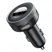 Incarcator Auto Baseus CCLH-01 cu functie de Modulator FM, Bluetooth 5.0, Dual USB, Display LED, Quick Charge 3.0, Black