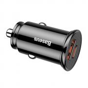 Incarcator auto Baseus Circular, USB/USB-C, Putere 30W, Quick Charge 4.0, Black