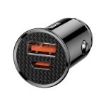 Incarcator auto Baseus Circular, USB/USB-C, Putere 30W, Quick Charge 4.0, Black 5 - lerato.ro