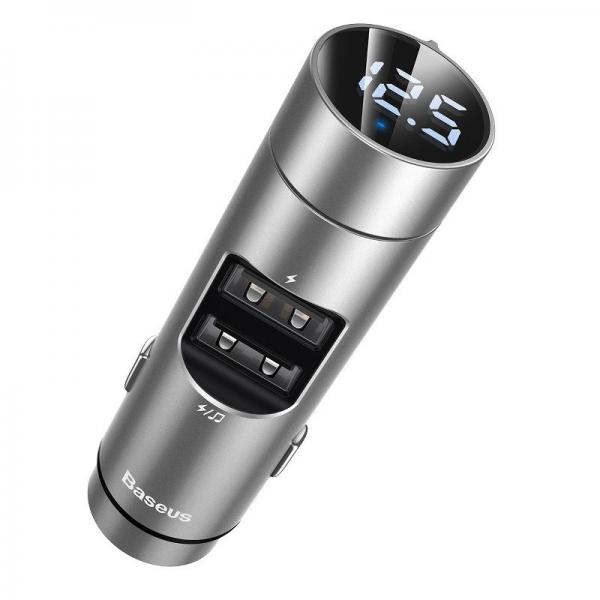 Incarcator auto Baseus Energy, MP3 Wireless, Dual USB, Fast Charge, Silver 1 - lerato.ro