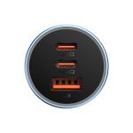 Incarcator auto Baseus Golden Contactor Pro, USB si 2x USB-C, Quick Charge, 65W, LED, Albastru 11 - lerato.ro