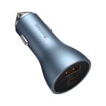 Incarcator auto Baseus Golden Contactor Pro, USB si 2x USB-C, Quick Charge, 65W, LED, Albastru 9 - lerato.ro