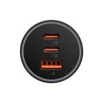 Incarcator auto Baseus Golden Contactor Pro, USB si 2x USB-C, Quick Charge, 65W, LED, Gri inchis 3 - lerato.ro