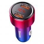 Incarcator auto Baseus Magic, Dual USB, Putere 45W, Quick Charge / Power Delivery 3.0, Red/Blue