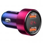 Incarcator auto Baseus Magic, Dual USB, Putere 45W, Quick Charge / Power Delivery 3.0, Red/Blue