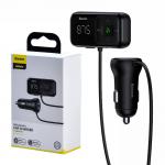 Incarcator auto Baseus T Shaped S-16 cu functie de Modulator FM, 15W, Bluetooth 5.0, 2x USB, Negru 7 - lerato.ro