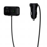 Incarcator auto Baseus T Shaped S-16 cu functie de Modulator FM, 15W, Bluetooth 5.0, 2x USB, Negru 6 - lerato.ro