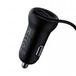 Incarcator auto Baseus T Shaped S-16 cu functie de Modulator FM, 15W, Bluetooth 5.0, 2x USB, Negru 4 - lerato.ro