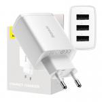 Incarcator retea Baseus Compact, 3x USB, Quick Charge, 17W, Alb 9 - lerato.ro