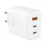 Incarcator retea Baseus Cube Pro GaN, USB si 2x USB-C, 65W, Alb 7 - lerato.ro