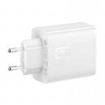 Incarcator retea Baseus Cube Pro GaN, USB si 2x USB-C, 65W, Alb 9 - lerato.ro