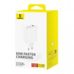 Incarcator retea Baseus Cube Pro GaN, USB si 2x USB-C, 65W, Alb 4 - lerato.ro