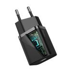 Incarcator retea Baseus Super Si, USB-C, Power Delivery 20W, Cablu Lightning 1m inclus, Negru