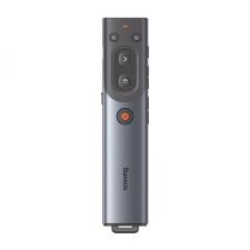 Presenter multifunctional Baseus Orange Dot Wireless, 2.4GHz, USB si USB-C, 300 mAh, Red Laser Pointer, Gri