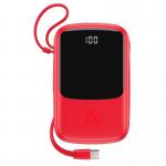 Baterie externa portabila cu cablu USB Type-C Baseus QPOW Power Bank 10000 mAh Red 2 - lerato.ro