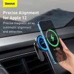 Suport auto Baseus Magnetic MagSafe, Dashboard / Air Vent Mount, Incarcare Wireless, 15W, Rotire 360 grade, Cablu USB-C inclus, Negru 7 - lerato.ro