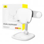 Suport universal tableta si telefon Baseus Seashell, Ajustabil, Alb 3 - lerato.ro