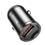Incarcator auto Baseus Tiny Star Mini, USB, Quick Charge 30W, Gri 3 - lerato.ro