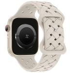 Curea Beline Silicone Woven compatibila cu Apple Watch 38/40/41mm, Bej 2 - lerato.ro