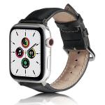 Curea Beline Leather Strap compatibila cu Apple Watch 38/40/41mm, Negru 3 - lerato.ro
