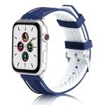 Curea Beline Solid Silicone Strap compatibila cu Apple Watch 38/40/41mm, Albastru / Alb 3 - lerato.ro