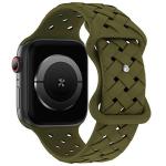 Curea Beline Silicone Woven compatibila cu Apple Watch 38/40/41mm, Verde 2 - lerato.ro