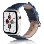 Curea Beline Leather Strap compatibila cu Apple Watch 38/40/41mm, Albastru 3 - lerato.ro