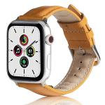 Curea Beline Leather Strap compatibila cu Apple Watch 38/40/41mm, Light Brown 3 - lerato.ro