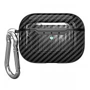 Carcasa Beline Carbon Cover compatibila cu Apple AirPods Pro, Negru