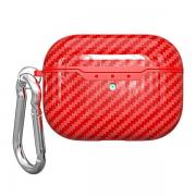 Carcasa Beline Carbon Cover compatibila cu Apple AirPods Pro 2, Rosu